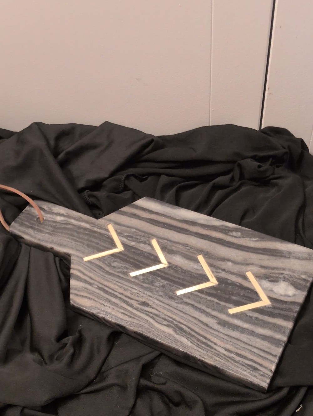 Marble Cheese Serving Board with Gold Arrow Inlay